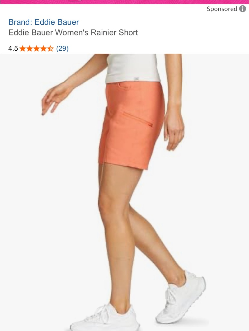 NWT Eddie Bauer Women's Coral Rainer Shorts - Picture 2 of 2